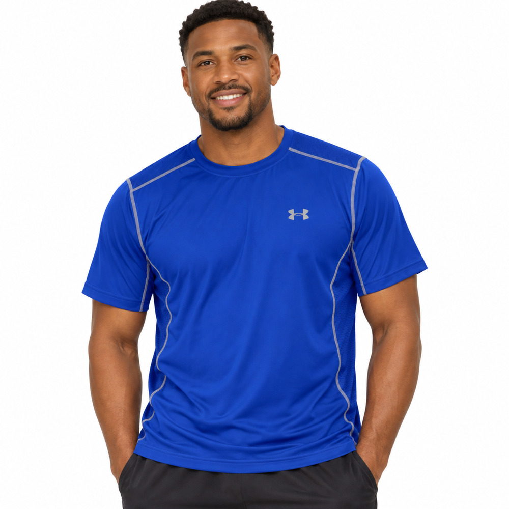 Under Armour HeatGear Shirt Mens 3XL Royal Blue Short Sleeve Athletic Top